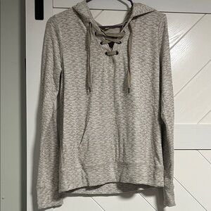 Hem & Thread Beige Lace-Up Sweater